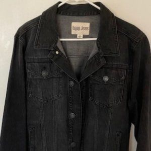 ASOP Jeans Mens Regular Fit Black Jeans Jacket (Medium)